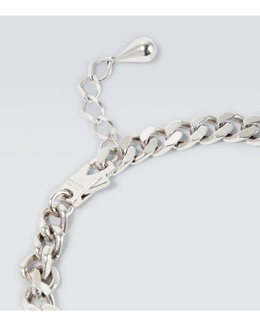 Gucci Metallic Interlocking Sterling Chain Bracelet for men