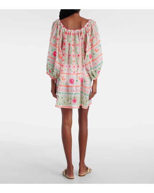 Juliet Dunn Multicolor Printed Cotton Beach Dress