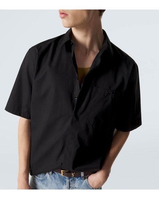 Saint Laurent Black Cotton Poplin Shirt for men