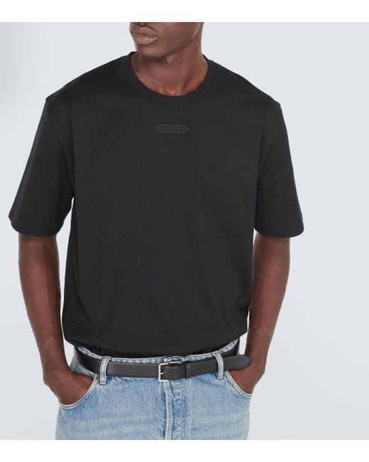 Lanvin Black Logo Cotton Jersey T-shirt for men