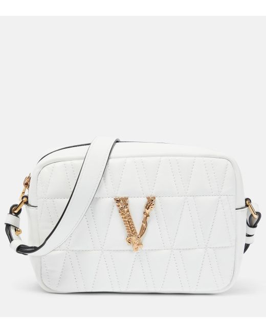 Sac à bandoulière à plaque logo Virtus Versace en coloris White