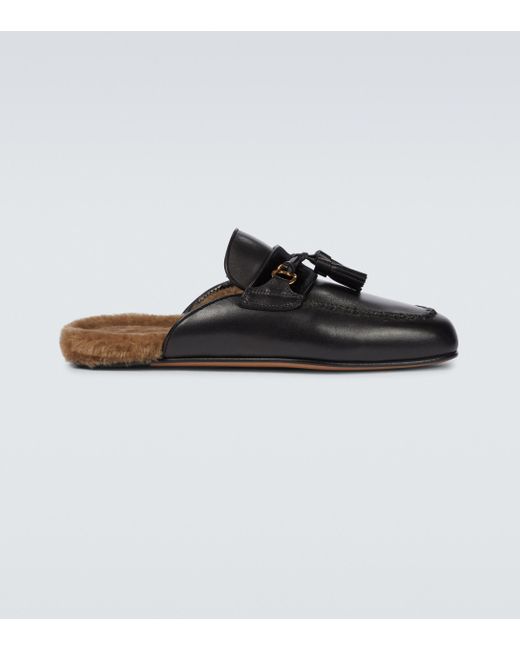 mens shearling lined slippers
