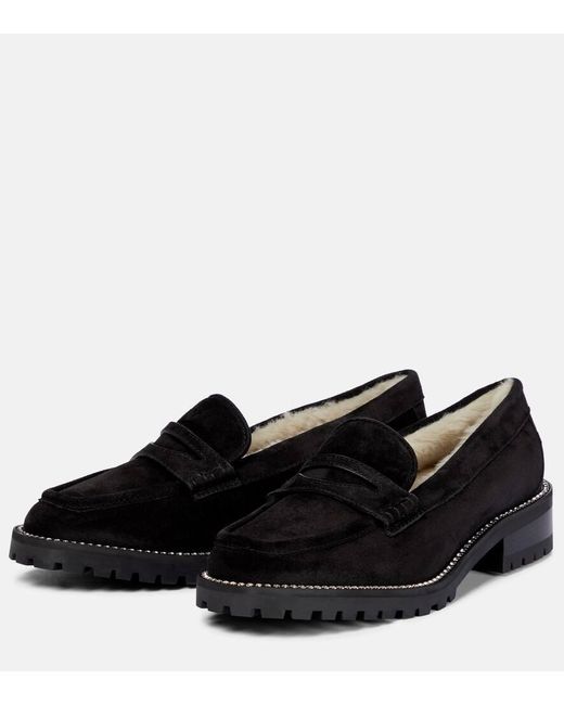 Jimmy Choo Black Deanna Suede Loafers