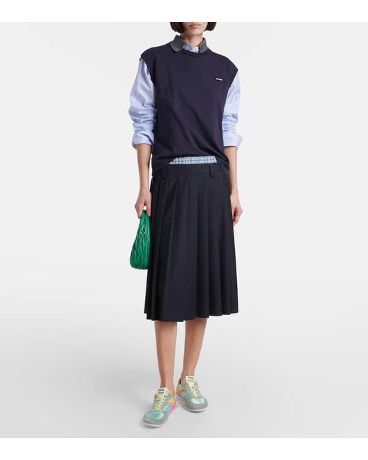 Miu Miu Green Gymnasium Suede And Technical Sneakers