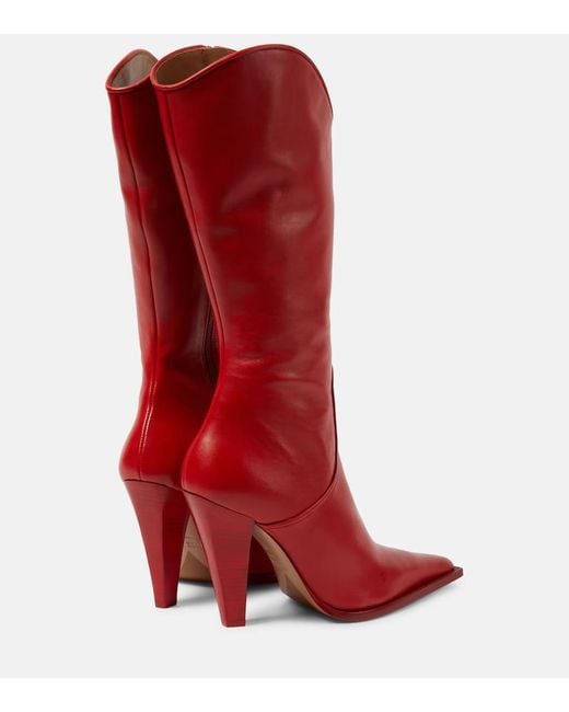 Paris Texas Red Nadia 105 Leather Knee-high Boots