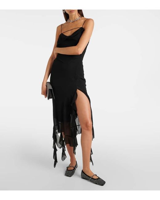 AMINA MUADDI Black Mary-Jane-Ballerinas Ane Mit Kristallen