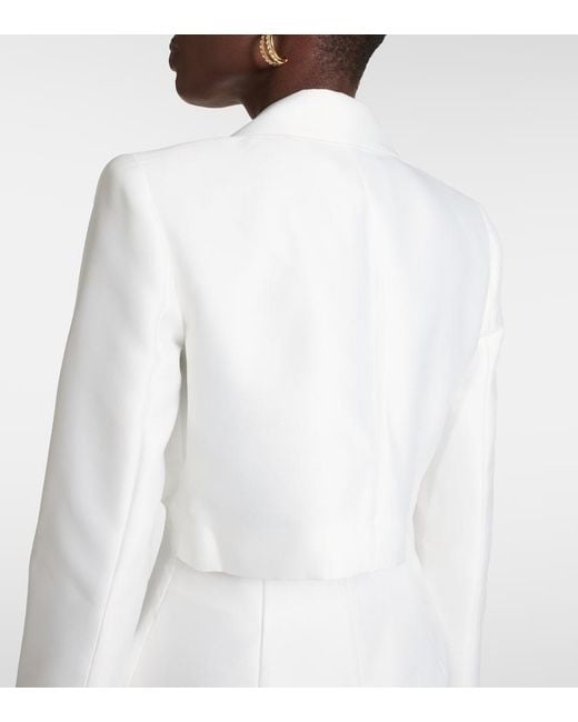 Robe Blazer En Taffetas Self-Portrait en coloris White