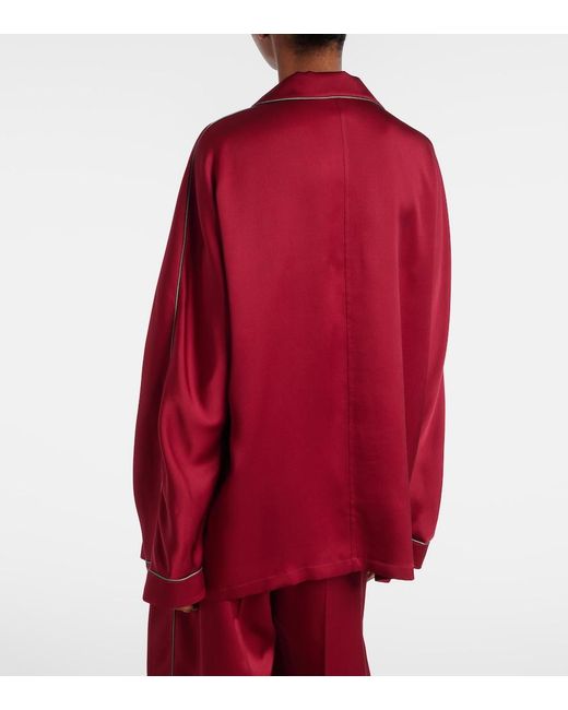 Givenchy Red Silk Satin Shirt