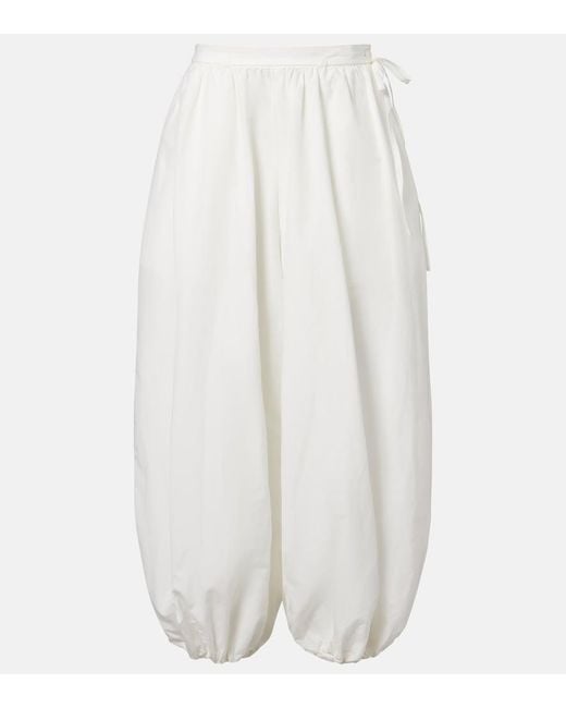 Polo Ralph Lauren White Cotton And Silk Balloon Pants