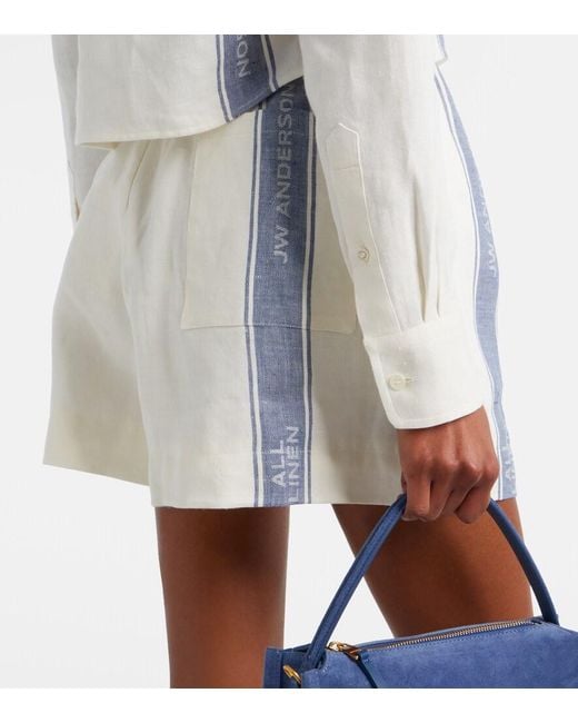 J.W. Anderson White Cropped Linen Shirt