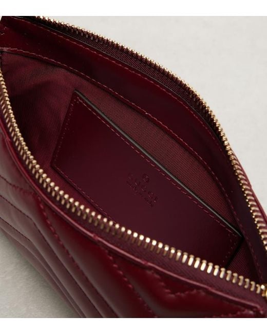 Gucci Red Schultertasche Gg Marmont 2.0 Mini Aus Leder