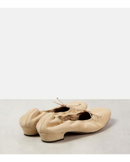 The Row Natural Awar Suede Ballet Flats
