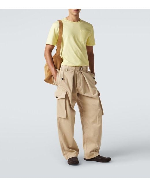 Loewe Natural Cotton Satin Cargo Pants for men