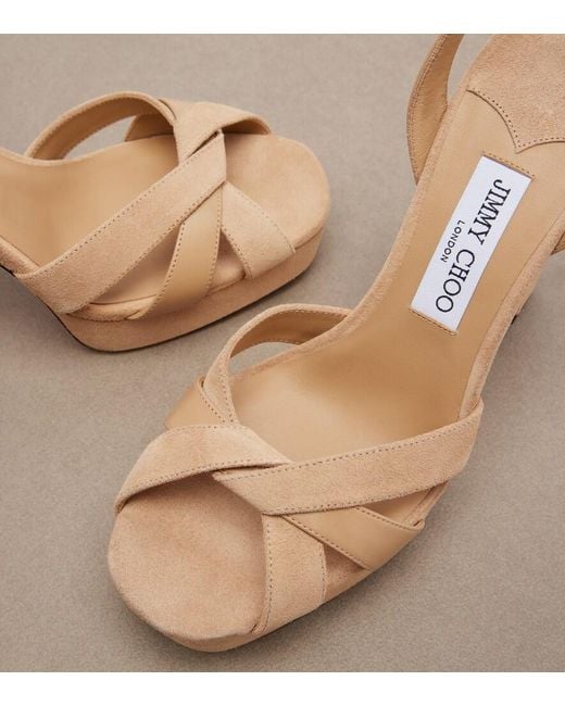 Jimmy Choo Metallic Kove Suede Platform Sandals