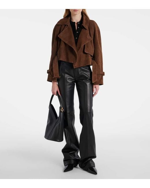 Trench-Coat Raccourci Hatti En Daim Nour Hammour en coloris Brown