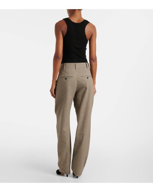 Isabel Marant Gray Iwena Cotton-blend Tapered Pants