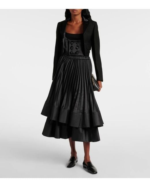 Noir Kei Ninomiya Black Cropped Wool, Mohair, And Silk Jacket