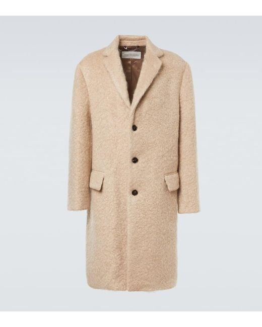 Dries Van Noten Natural Mohair And Wool Coat for men