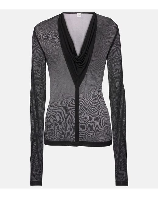 Totême Black Draped Top