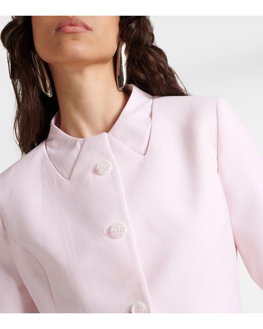 Coperni Pink Trompe L'Oeil Cropped Virgin Wool Jacket