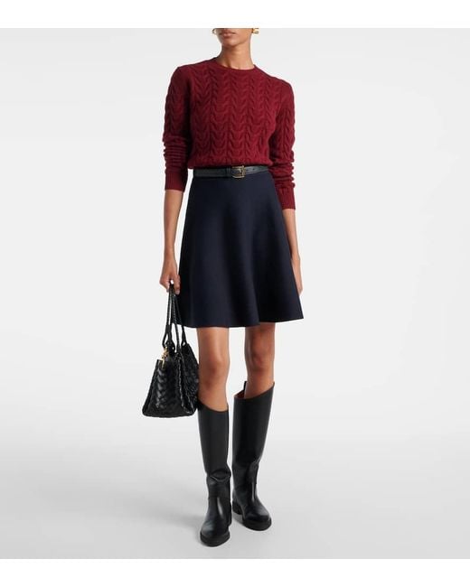 Max Mara Blue Ubalda Virgin Wool Miniskirt