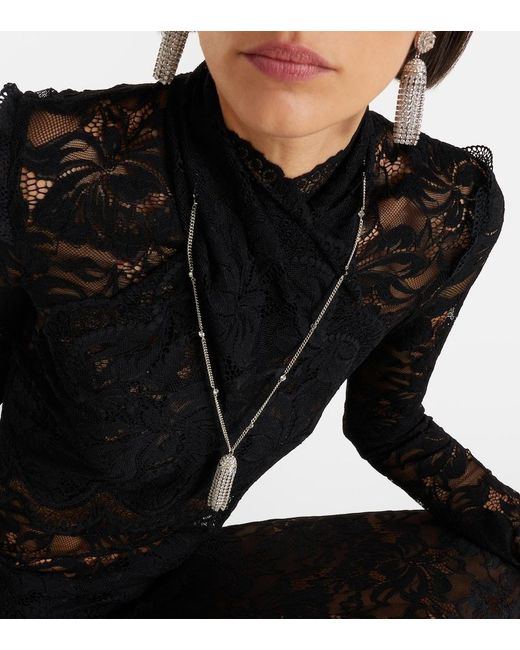 Rabanne Metallic Crystal-Embellished Pendant Necklace
