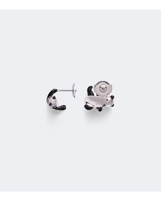 Yvonne Léon White Panda 9Kt Earrings With Diamonds