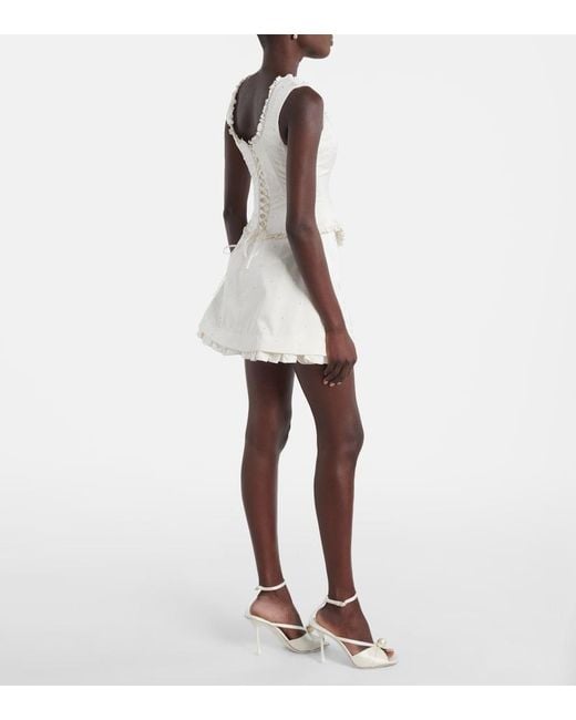 Clio Peppiatt White Camelia Embellished Corset
