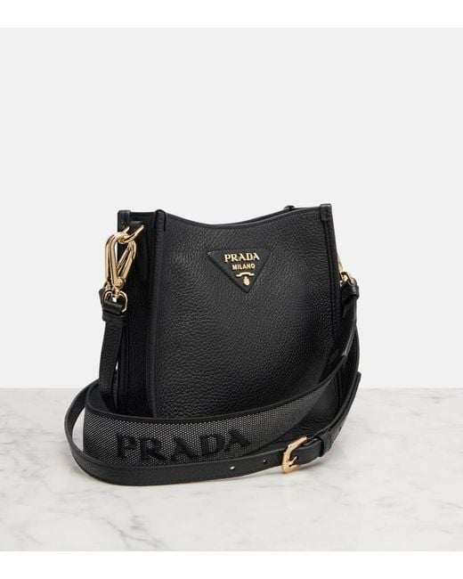 Prada Black Schultertasche Mini Aus Leder