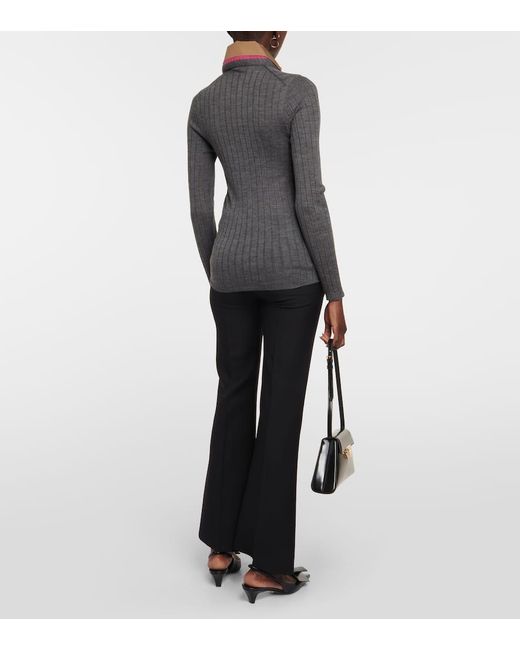 Prada Gray Cashmere, Wool, And Silk Cardigan