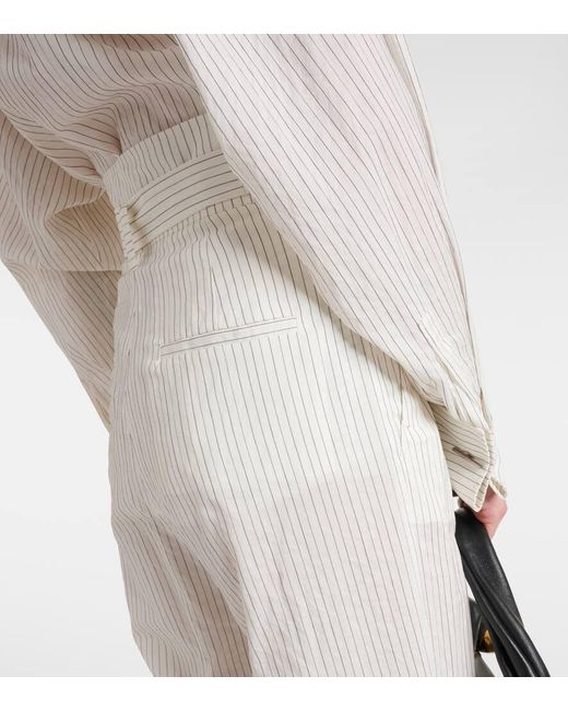 Pantaloni a palazzo Xero a righe di Max Mara in White