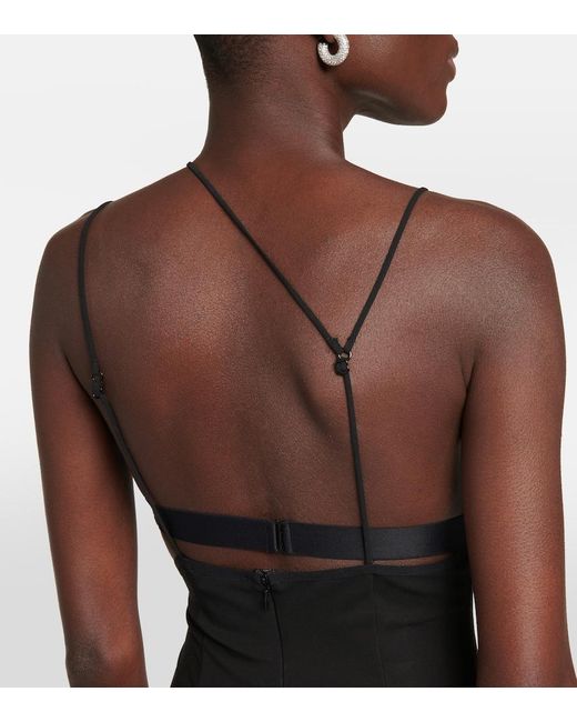 Nensi Dojaka Black Lace-Trimmed Minidress