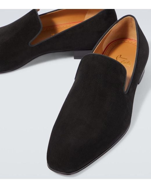 Christian Louboutin Black Dandelion Flat Veau Velour Loafers for men