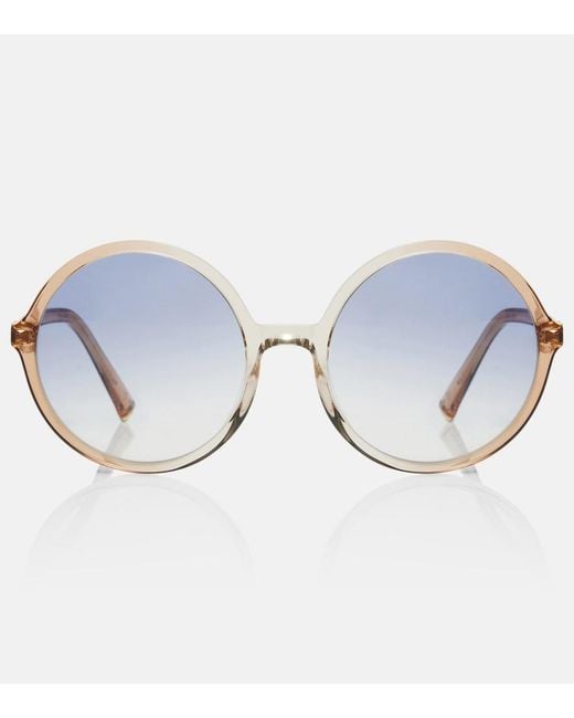 Miu Miu Blue Logo Round Sunglasses