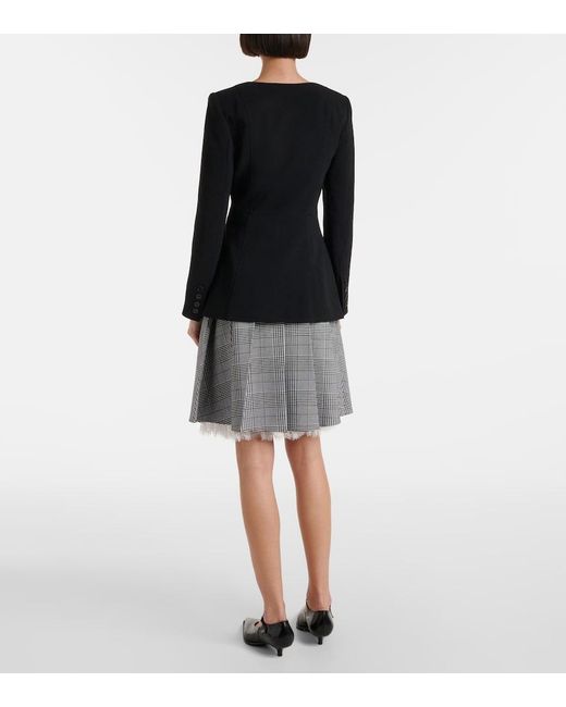 Self-Portrait Black Crepe Top