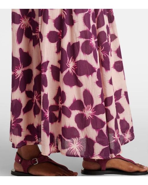 Velvet Red Jess Floral Cotton Voile Maxi Skirt