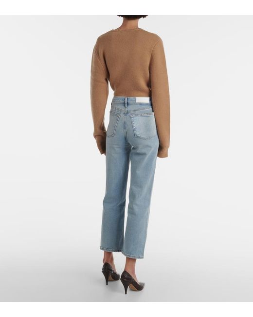 Re/done Blue 70S Stove Pipe High-Rise Straight Jeans