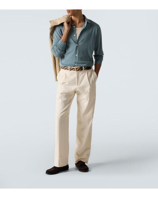 Lardini Blue Virgin Wool Shirt for men