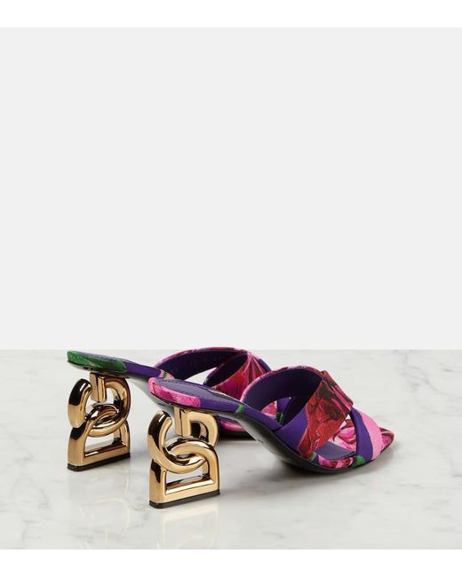 Dolce & Gabbana Purple Sandalen aus Jacquard