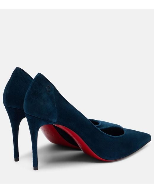 Christian Louboutin Blue Sporty Kate 85 Suede Pumps