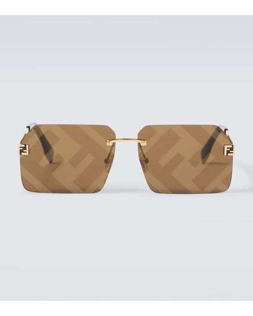 Fendi Brown Sky Square Sunglasses for men
