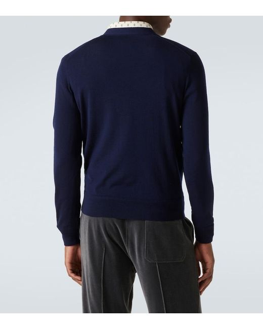 Tom Ford Blue Wool Cardigan for men