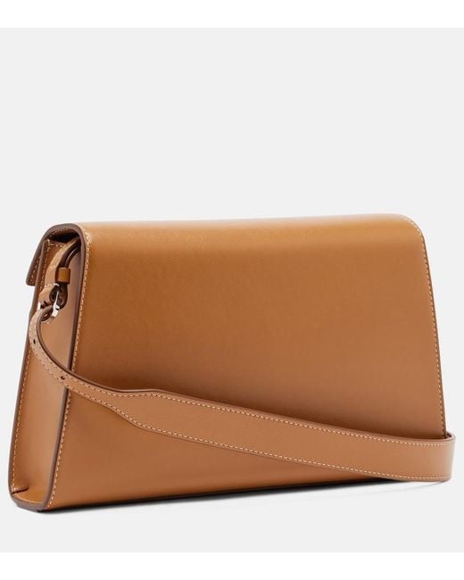 SAVETTE Brown Symmetry Leather Shoulder Bag