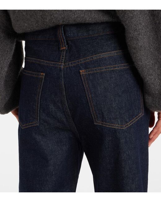 Khaite Blue Benson High-Rise Wide-Leg Jeans