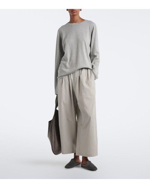 Extreme Cashmere Gray N°500 Jones Cotton And Cashmere Top