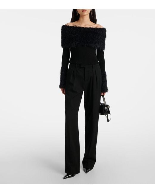 Jean Paul Gaultier Black Ribbed-Knit Top