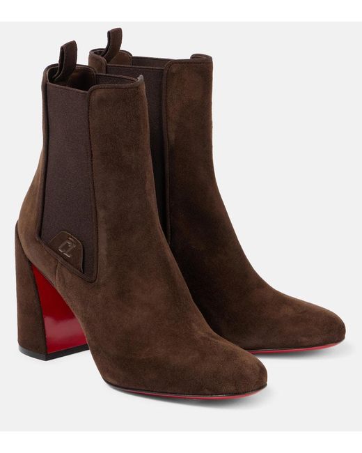 Bottines Turelastic 85 En Daim Christian Louboutin en coloris Brown