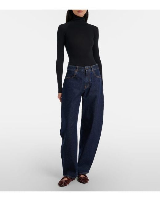 Alaïa Red Embellished Suede Ballet Flats