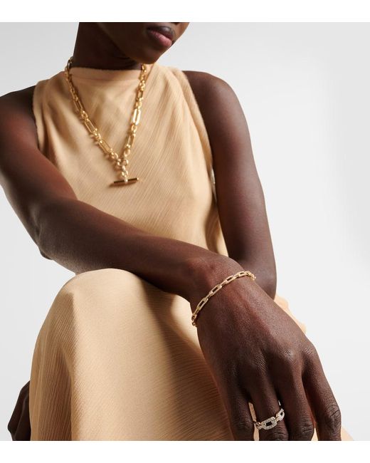 Pulsera Stax Chain Link De Oro De 18 Ct Con Diamantes David Yurman de color Metallic
