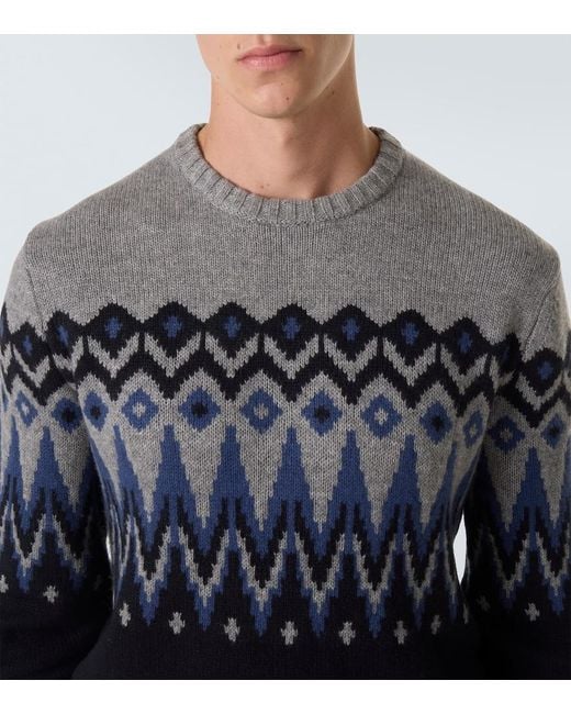 Bogner Blue Ron Fair Isle Cashmere Sweater for men